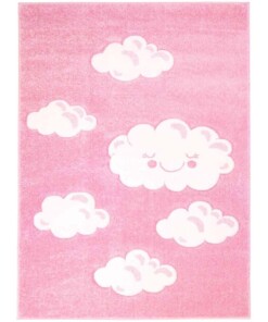 Tapis enfant nuage 3D - rose - overzicht boven, thumbnail
