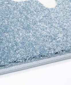 Tapis enfant petites étoiles 3D - bleu/Crème - close up zijkant, thumbnail