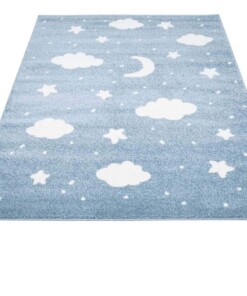 Tapis enfant nuage & étoile 3D - bleu/Crème - overzicht schuin, thumbnail