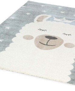 Tapis enfant Sleepy Lama - bleu/blanc - overzicht schuin, thumbnail Tapis enfant Sleepy Lama - bleu/blanc - overzicht schuin, thumbnail
