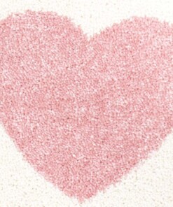 Tapis rond pour enfant Coeur 3D - Crème/rose - close up materiaal, thumbnail Tapis rond pour enfant Coeur 3D - Crème/rose - close up materiaal, thumbnail