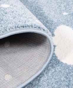 Tapis rond pour enfant nuage & étoile 3D - bleu/Crème - close up vouw, thumbnail
