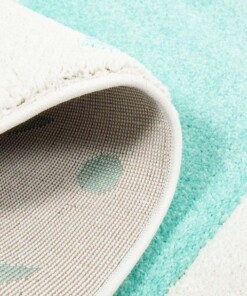 Tapis rond pour enfant étoiles 3D - Crème/bleu menthe - close up rol, thumbnail Tapis rond pour enfant étoiles 3D - Crème/bleu menthe - close up rol, thumbnail