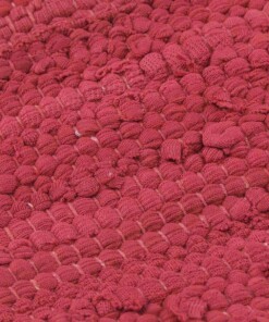 Tapis Kilim tissé main Bomull - rouge - close up materiaal, thumbnail