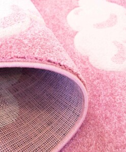Tapis enfant nuage 3D - rose - close up vouw, thumbnail