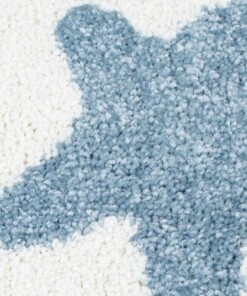 Tapis enfant petites étoiles 3D - Crème/bleu - close up materiaal, thumbnail Tapis enfant petites étoiles 3D - Crème/bleu - close up materiaal, thumbnail