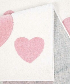 Tapis Carré enfant Coeur 3D - Crème - close up vouw, thumbnail Tapis Carré enfant Coeur 3D - Crème - close up vouw, thumbnail