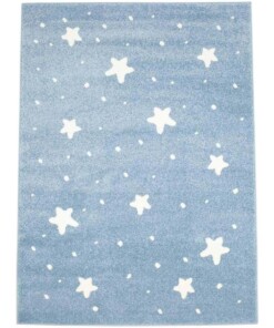 Tapis enfant petites étoiles 3D - bleu/Crème - overzicht boven, thumbnail