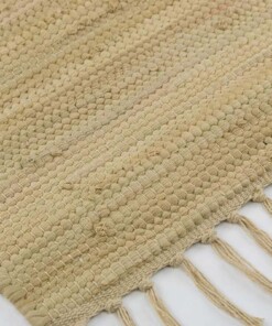 Tapis Kilim tissé main Bomull - beige - close up zijkant, thumbnail