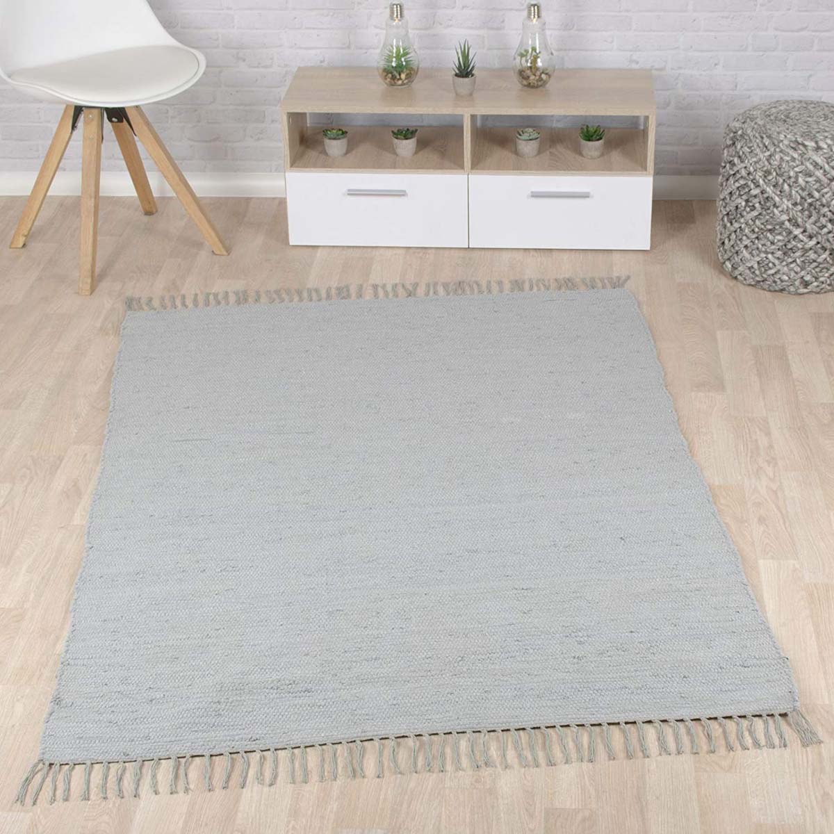 Tapis Kilim tissé main Bomull - gris - sfeer Tapis Kilim tissé main Bomull - gris - sfeer