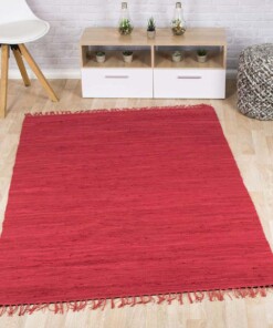 Tapis Kilim tissé main Bomull - rouge - sfeer, thumbnail