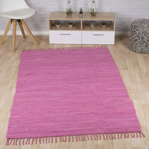 Tapis Kilim tissé main Bomull - violet - sfeer