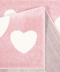 Tapis Carré enfant Coeur 3D - rose/Crème - close up vouw, thumbnail Tapis Carré enfant Coeur 3D - rose/Crème - close up vouw, thumbnail
