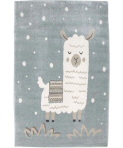 Tapis enfant lama - bleu/blanc - overzicht boven, thumbnail