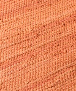 Tapis Kilim tissé main Bomull - terracota - close up materiaal, thumbnail