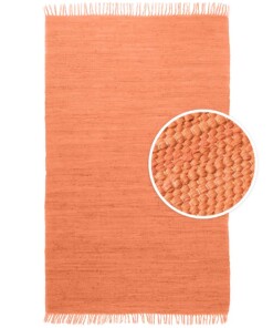 Tapis Kilim tissé main Bomull - terracota - overzicht boven, thumbnail