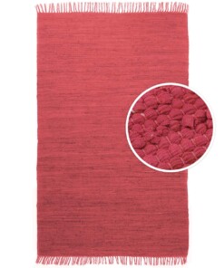 Tapis Kilim tissé main Bomull - rouge - overzicht boven, thumbnail