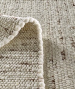 Tapis de couloir laine tissé main Oslo - Crème - close up vouw, thumbnail Tapis de couloir laine tissé main Oslo - Crème - close up vouw, thumbnail