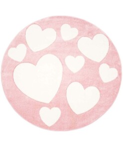 Tapis rond pour enfant Coeur 3D - rose/Crème - overzicht boven, thumbnail Tapis rond pour enfant Coeur 3D - rose/Crème - overzicht boven, thumbnail
