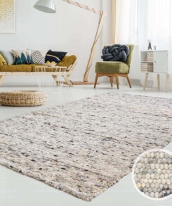 Tapis en laine tissé main Ylva - gris - sfeer