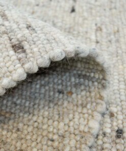 Tapis en laine tissé main Ylva - beige/gris - close up vouw, thumbnail Tapis en laine tissé main Ylva - beige/gris - close up vouw, thumbnail