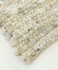 Tapis en laine tissé main Veve - beige/gris - close up hoek, thumbnail Tapis en laine tissé main Veve - beige/gris - close up hoek, thumbnail