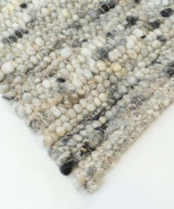 Tapis en laine tissé main Veve - gris/Crème - close up zijkant, thumbnail Tapis en laine tissé main Veve - gris/Crème - close up zijkant, thumbnail