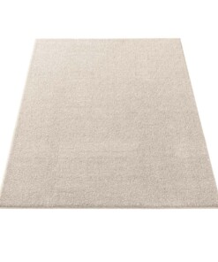 Tapis Carré poil ras Qualis - Crème - overzicht schuin, thumbnail