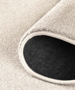 Tapis Carré poil ras Qualis - Crème - close up rol, thumbnail