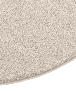 Tapis Rond poil ras Qualis - Crème - close up zijkant, thumbnail