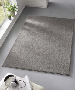 Tapis poil ras Qualis - gris foncé - sfeer