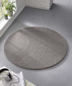 Tapis Rond poil ras Qualis - gris foncé - sfeer
