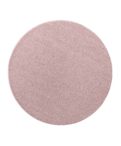 Tapis Rond poil ras Qualis - rose - overzicht boven, thumbnail Tapis Rond poil ras Qualis - rose - overzicht boven, thumbnail