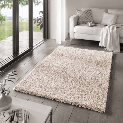 Tapis Carré poils longs Classic - Crème - sfeer