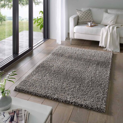 Tapis Carré poils longs Classic - gris foncé - sfeer