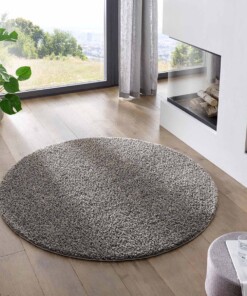 Tapis Rond poils longs Classic - gris foncé - sfeer, thumbnail Tapis Rond poils longs Classic - gris foncé - sfeer, thumbnail