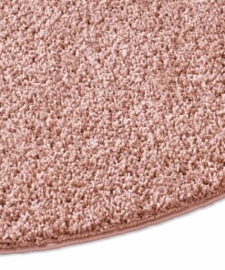 Tapis Rond poils longs Classic - rose - close up zijkant, thumbnail