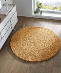 Tapis poils longs Rond Spectrum - jaune moutarde - sfeer, thumbnail