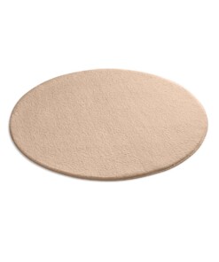 Tapis Rond moelleux Loft - beige (lavable à 30°C) - overzicht schuin