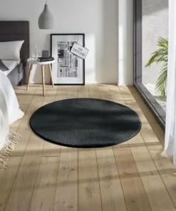 Tapis Rond moelleux Loft - noir (lavable à 30°C) - sfeer