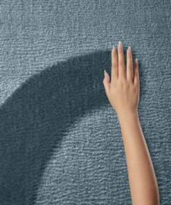 Tapis moelleux Loft - bleu (lavable à 30°C) - close up, thumbnail