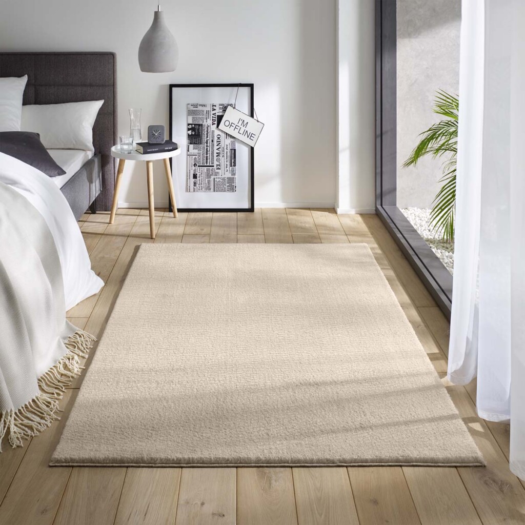 Tapis moelleux Loft – Crème (lavable à 30°C)