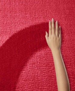 Tapis Rond moelleux Loft - rouge (lavable à 30°C) - close up materiaal, thumbnail