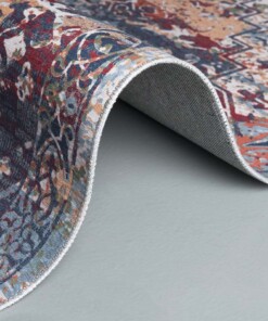 Tapis Kilim Nostalgic N°6 - bleu - close up rol, thumbnail Tapis Kilim Nostalgic N°6 - bleu - close up rol, thumbnail