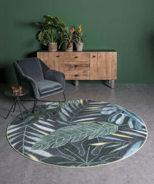 Tapis Rond Urban Jungle - vert - sfeer