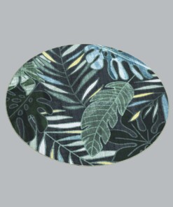 Tapis Rond Urban Jungle - vert - overzicht schuin, thumbnail
