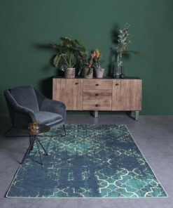 Tapis Nostalgia N°8 - vert émeraude/or - sfeer, thumbnail