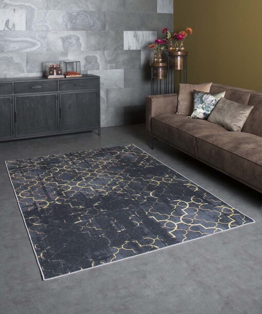 Tapis Nostalgia N°9 - noir/or - sfeer