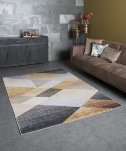 Tapis Géométrique - or/marron - sfeer, thumbnail