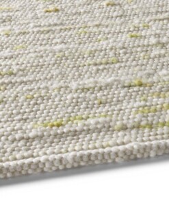 Tapis en laine tissé main Oslo - Crème/vert - close up zijkant, thumbnail Tapis en laine tissé main Oslo - Crème/vert - close up zijkant, thumbnail